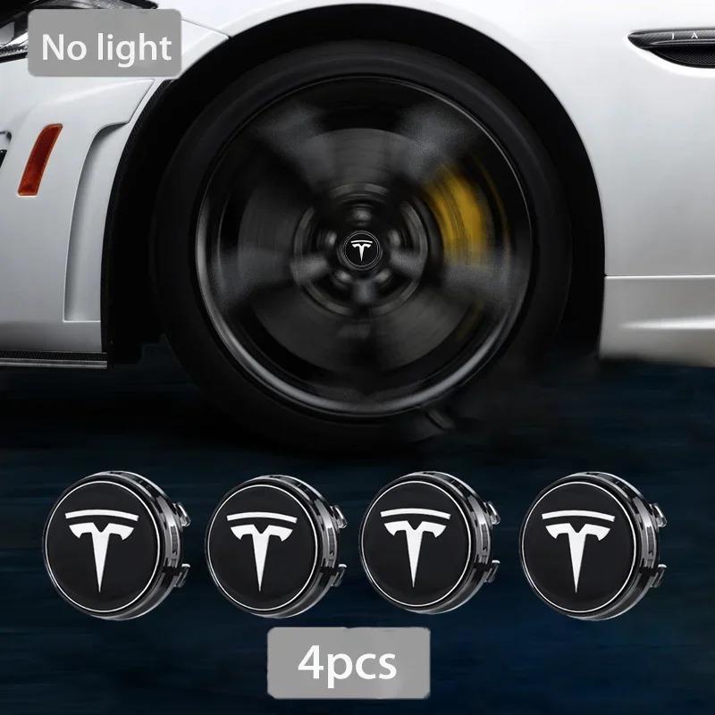 4PC/Set 57mm floating wheel hub cover suitable for Tesla Model 3/S/X, magnetic levitation center cover wheel hub logo
