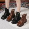 Черные ботильоны для женщин, модные зимние теплые плюшевые повседневные короткие ботинки, женские удобные ботинки из искусственной кожи для ходьбы 2024