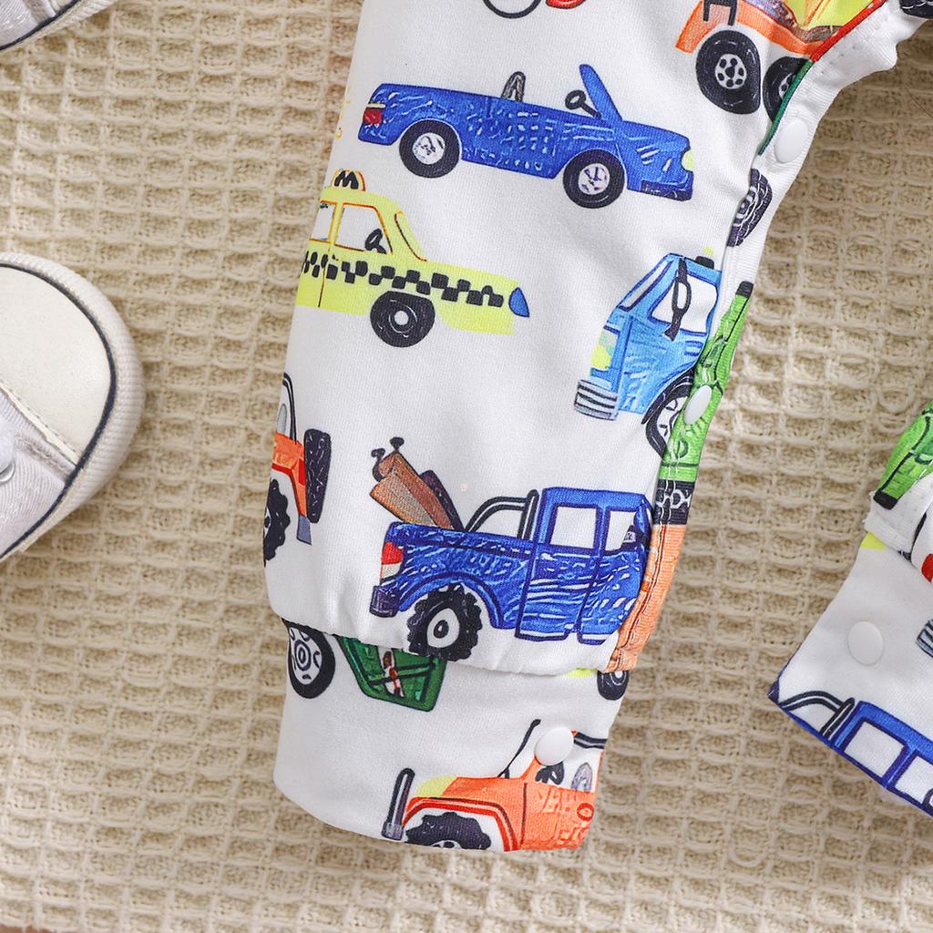 Детский комбинезон с длинными рукавами и милым принтом для мальчиков