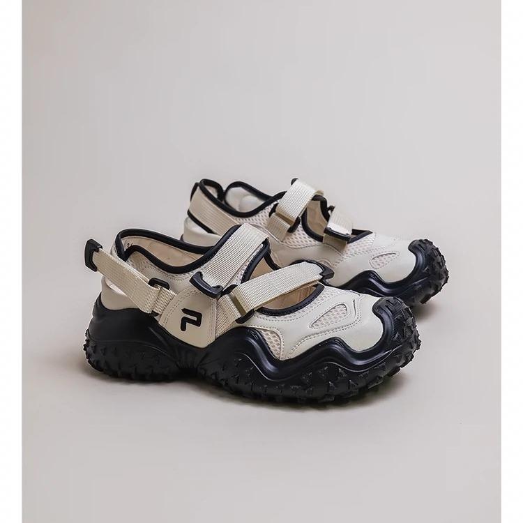 Цена распродажи (не подлежит возврату и обмену) Туфли Мэри Джейн уродливые милые женские 2025 новые на толстой подошве с вырезами дышащие спортивные сандалии