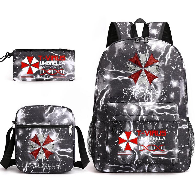 UMBRELLA CORPORATION Рюкзак 3 шт. Resident Evil Женский Мужской Рюкзак Дорожная Сумка Школьная сумка для Подростков Ноутбук Mochila ПОДАРОК