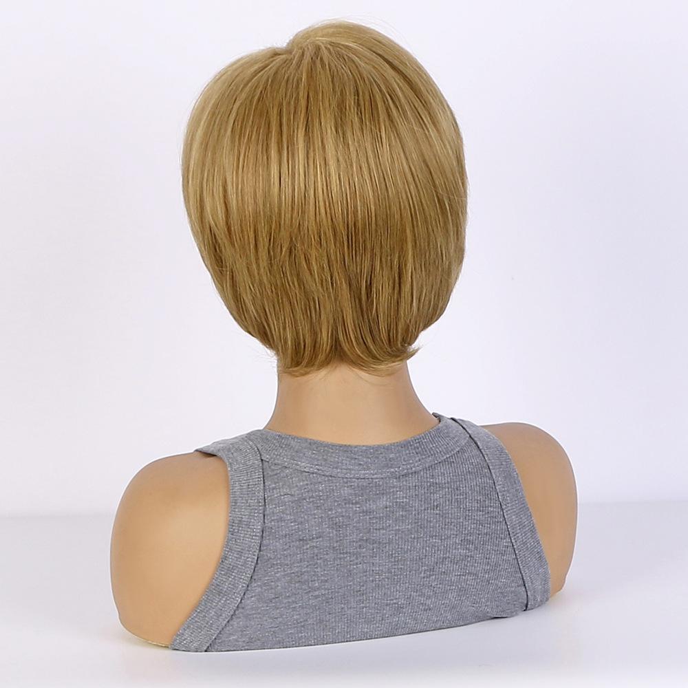 Короткие прямые парики Ombre Blonde Blonde Bob Wigs Женский синтетический парик с челкой Ежедневное использование Косплей Волосы Термостойкий парик