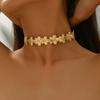 Metal Cold Wind Flower Necklace Collar Choker Collarbone Necklace Neck Chain Female Niche Design Retro
