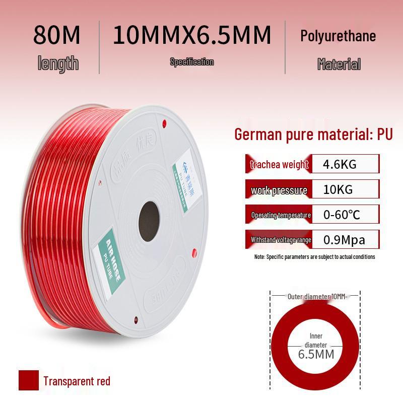 Durable 8mm PU Pneumatic Air Hose, 12mm Tube, Wear & Pressure Resistant - Compressor Accessory