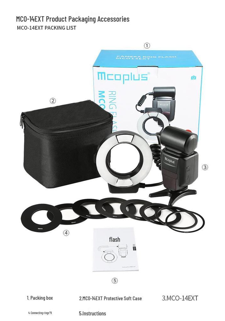 14EXT TTL Automatic Ring Macro Flash for Oral, Insects, Flowers, Birds Photography