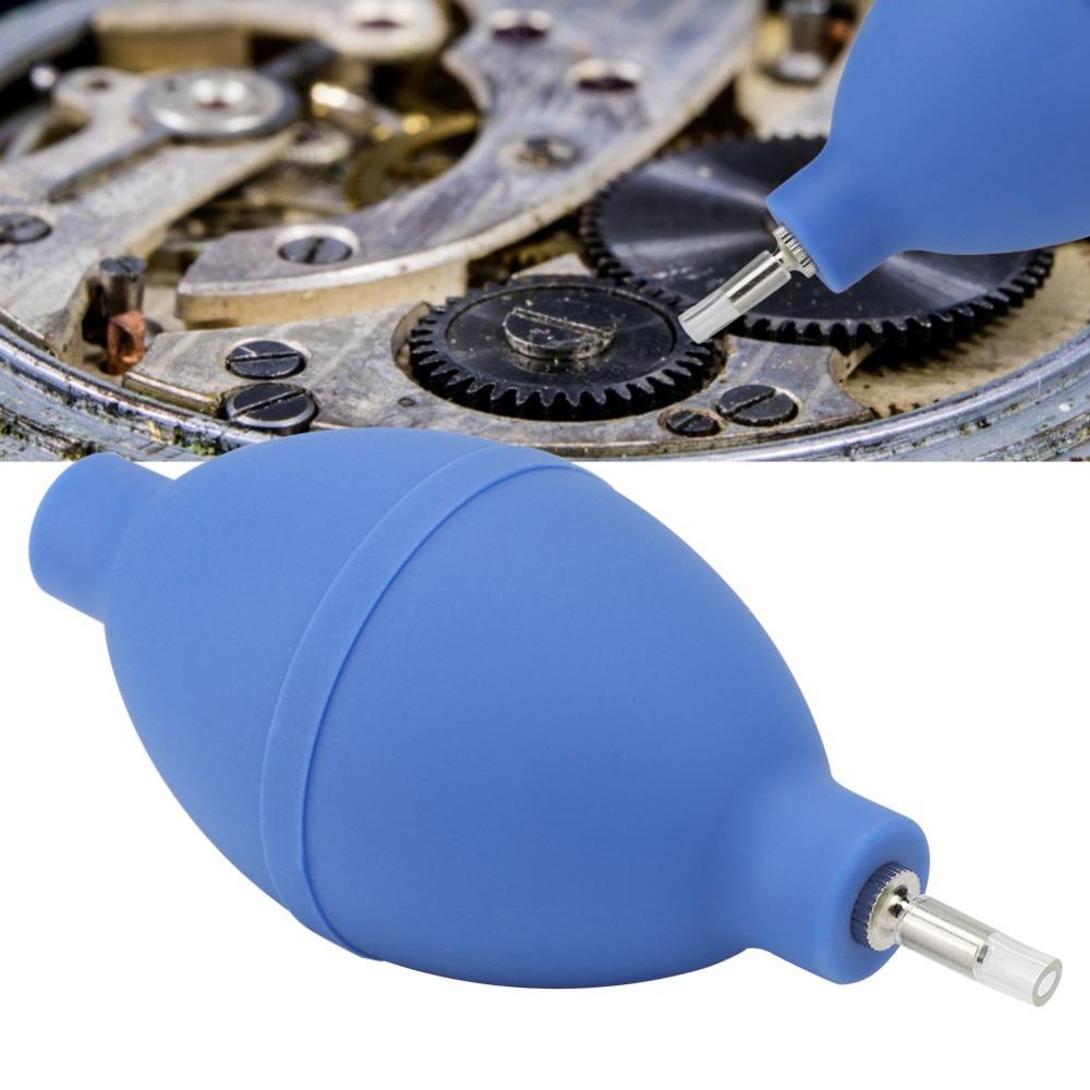 Squeeze Ball Design Dust Air Blower Pump Blue Rubber Watch Parts Cleaner Professional Use