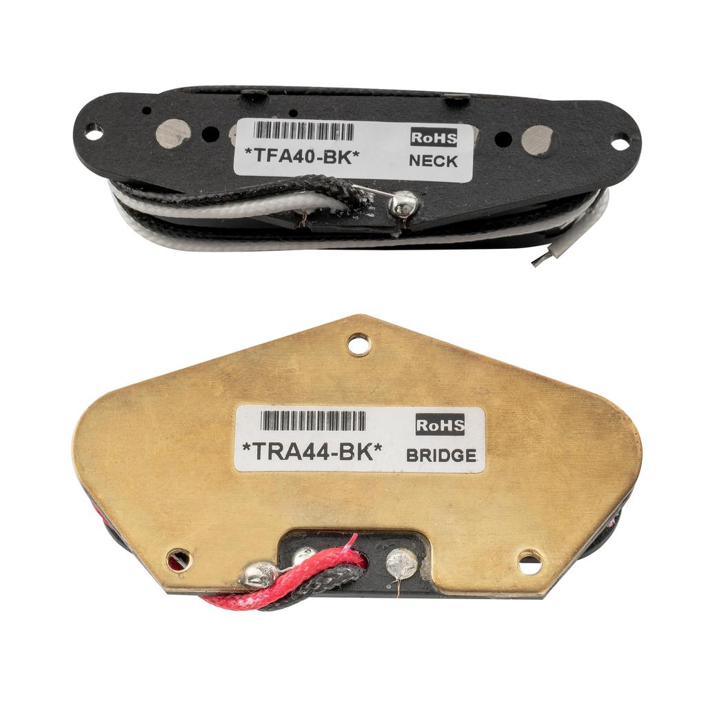 Artec TFA40 Alnico 5 Telecaster Pickups, PU Set TL, for Neck/Bridge Electric Guitars, Black (Set of 2)