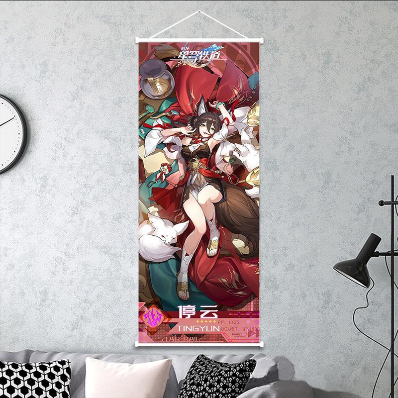 25x75 см Honkai Star Rail подвесная картина Kafka DanHeng персиковая кожа декоративный свиток