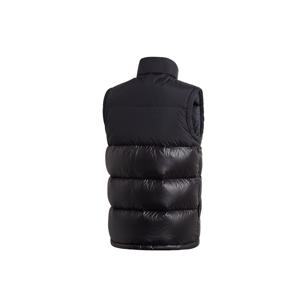 Adidas Оригинальный однотонный мужской жилет с принтом логотипа, застежкой-молнией и воротником-стойкой, черный GE1284