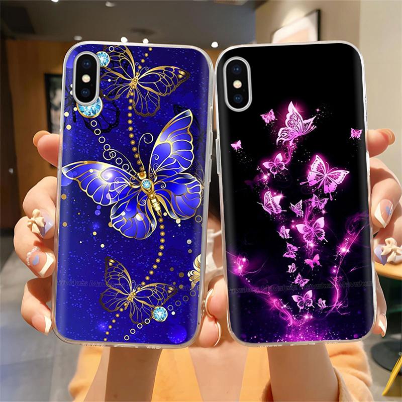 Чехол для iPhone X Чехол для iPhone Xs Модный Мягкий Силиконовый Корпус Для iPhoneX Прозрачные Задние Крышки Корпус Цветы Coque