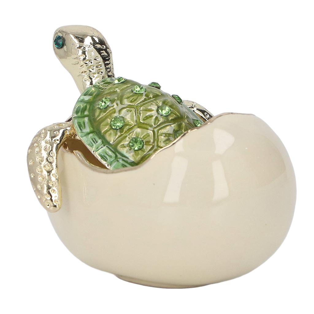 Hatching Turtle Trinket Box Green Hand Made Zinc Alloy Metal Baby Turtle Figurine Craft Jewelry Box