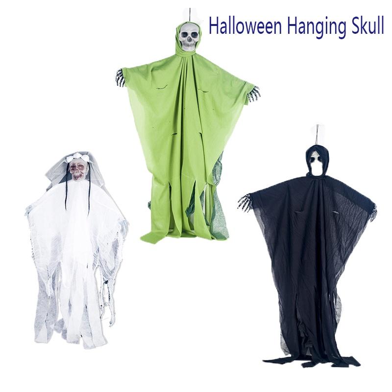 Жуткий Хэллоуинский Подвесной Призрак Череп С Реалистичным Жутким Лицом И Марлей