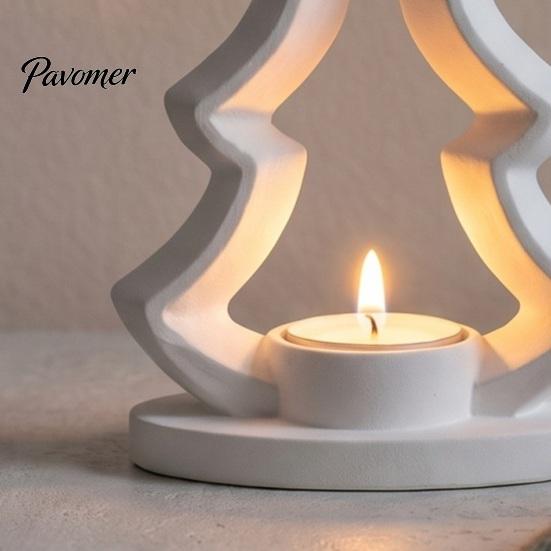 Сезонное украшение для дома, подсвечник для рождественской елки, 3D-печатная подставка для чайной свечи, деревенский минималистичный праздничный аксессуар, обеденный стол в стиле кантри