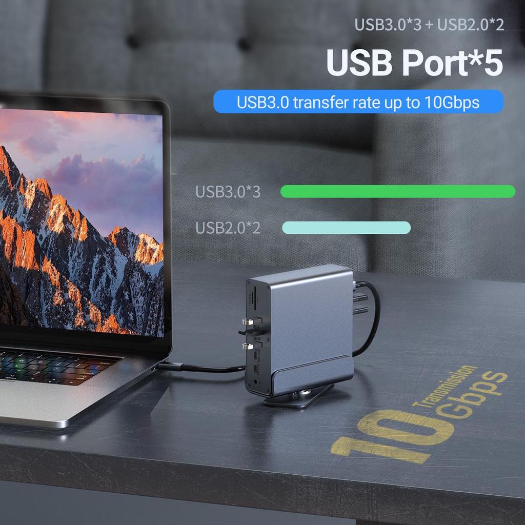 15-в-1 док-станция Type-C с многопортовым USB и гигабитным сетевым портом