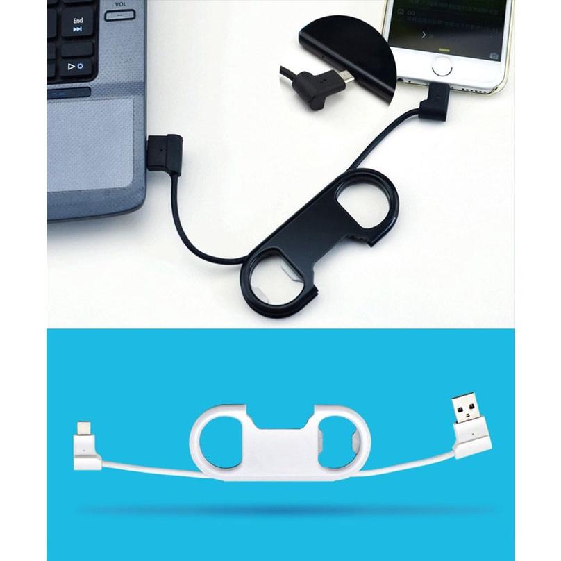 For Iphone Or Android Phone Portable Bottle Opener Keychain Charger Cable Data