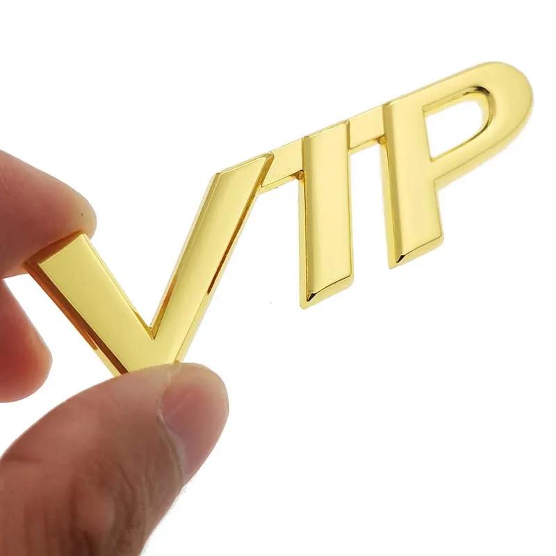 1pcs Car 3D Metal VIP Emblem Badge Decal Car Sticker for Teana Peugeot Bmw KIA MAZDA TOYOTA HONDA Car Side Decoration pr2