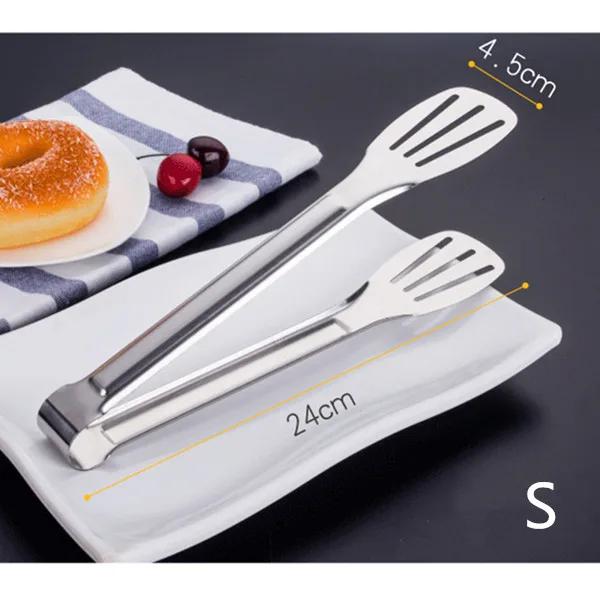 Stainless Steel Hollowed Out Food Clip Pliers Barbecue Oil Brush Home Kitchen Cooking Barbecue Tools Practical Buffet Tableware
