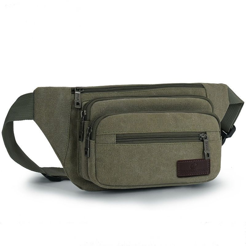 Outdoor Leisure Waist Bag Men Multi-functional Large Capacity Practical Thickened Canvas Wear-resistant Waterproof Business Cash Register
