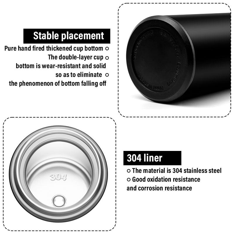 500ml Smart Thermo Mug Filter Coffee Drink Flask Temperature Display for SEAT Leon FR 5 6 MII Altea 5F Ibiza Toledo Cordoba Alhambra MK3