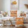 Autumn Harvest Series Pillow Cover Polyester Printed Pumpkin Cushion Cover Living Room Bedroom Decorative Cushion Cover