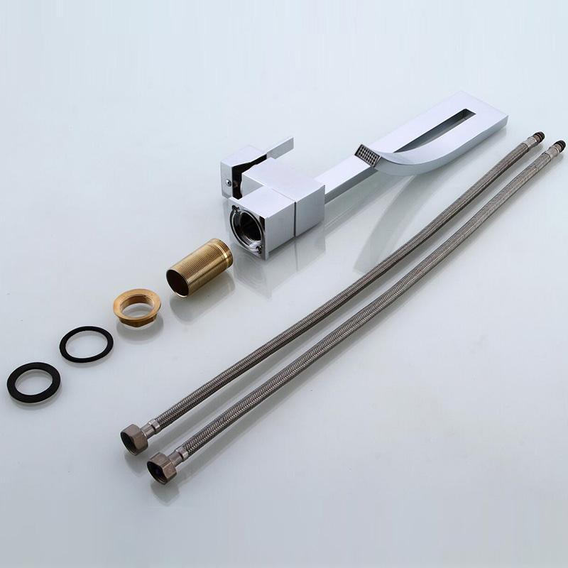 BAKALA Элегантный латунный квадратный смеситель для ванной комнаты, роскошный смеситель для раковины, устанавливаемый на бортике, смеситель для горячей и холодной воды, кран FA-12504