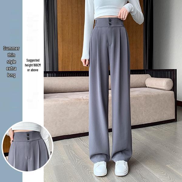 Женские черные брюки с высокой посадкой и широкими штанинами, 2025: Стройнящий, Драпированный, Повседневный, Весенне-осенний стиль