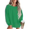 Women's Fashion Round Neck Solid Color Long Sleeve Basic  Sweatshirt Top