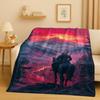 3D The W-Witcher Game Geralt Gamer Cartoon Flannel Blanket,Ultra Soft Plush Throw for Home Bedroom Bed Sofa Cover Kid Gift