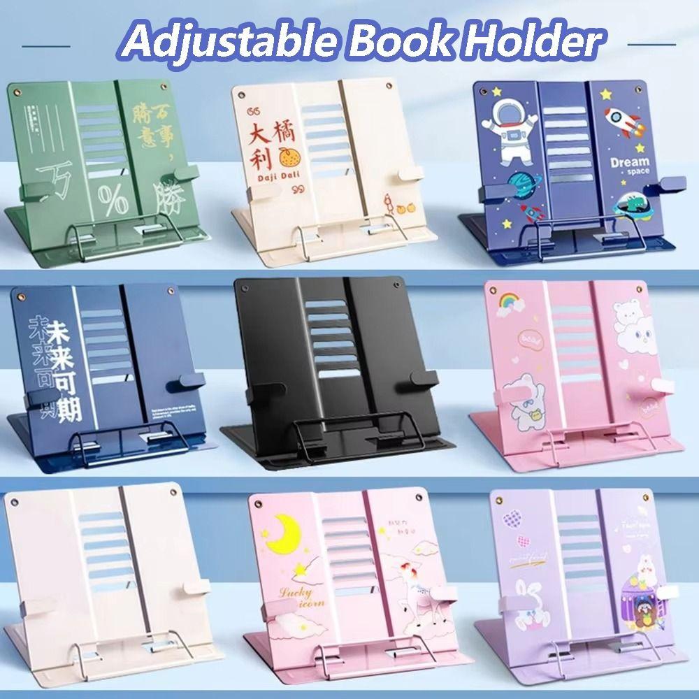 6 Adjustable Positions Desk Book Holder Heavy Duty Metal Document Holder Cooking Recipes