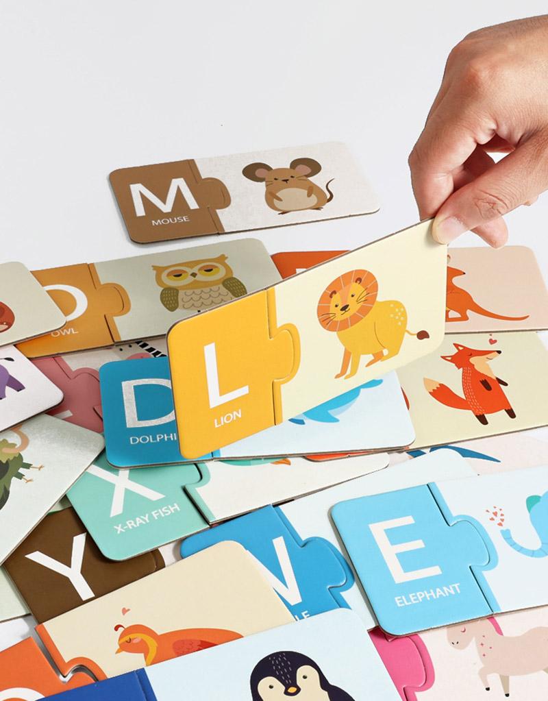 Бумажная головоломка на сопоставление чисел Когнитивная английская буква 1-20 Цифровое просвещение Математические развивающие игрушки для детей