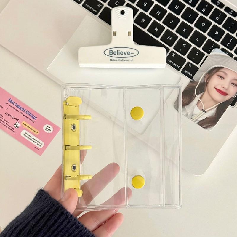 Candy Color A8 Mini Photo Album & Card Holder - Double Snap, 3-Hole Planner, 3-Inch Star Pages.