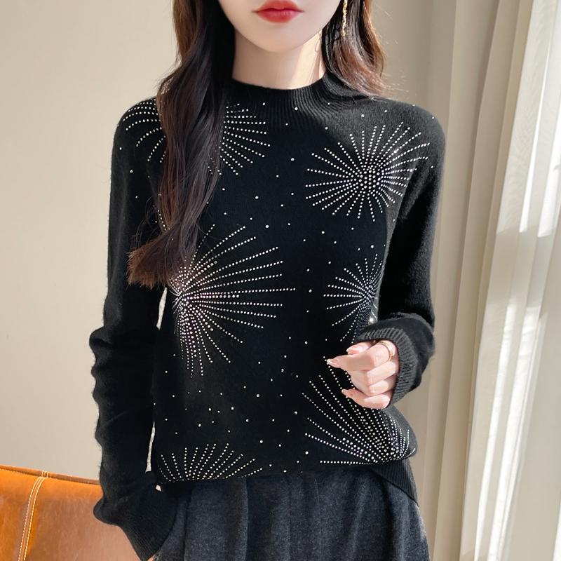Женский кашемировый свитер Qinghe Cashmere 30% кашемир 70% шерсть Осень и Зима Пуловер Теплый и Модный