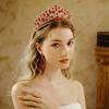Bridal Ornament Luxury Diamond Crown Elegant Retro Hair Accessories Creme Sapphire Bridal Crown