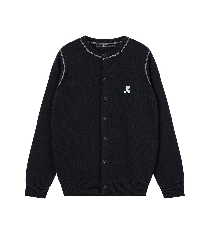 REST&RECREATION Stitch Wool Knit Cardigan - Navy
