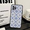 Португальская плитка Чехол для телефона For IPhone 17 16 14 15 13 12 11 Pro Max Plus Силиконовый Мягкий Чехол