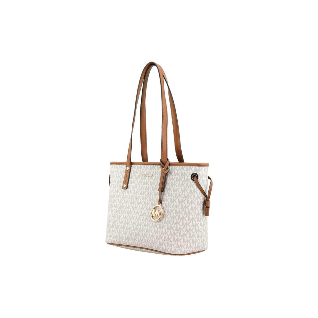 Michael Kors MK Jet Set Travel Сумка-тоут из кожи с монограммой и завязками Женские сумки-тоут Ванильно-белый 35T9GTVT1V-150