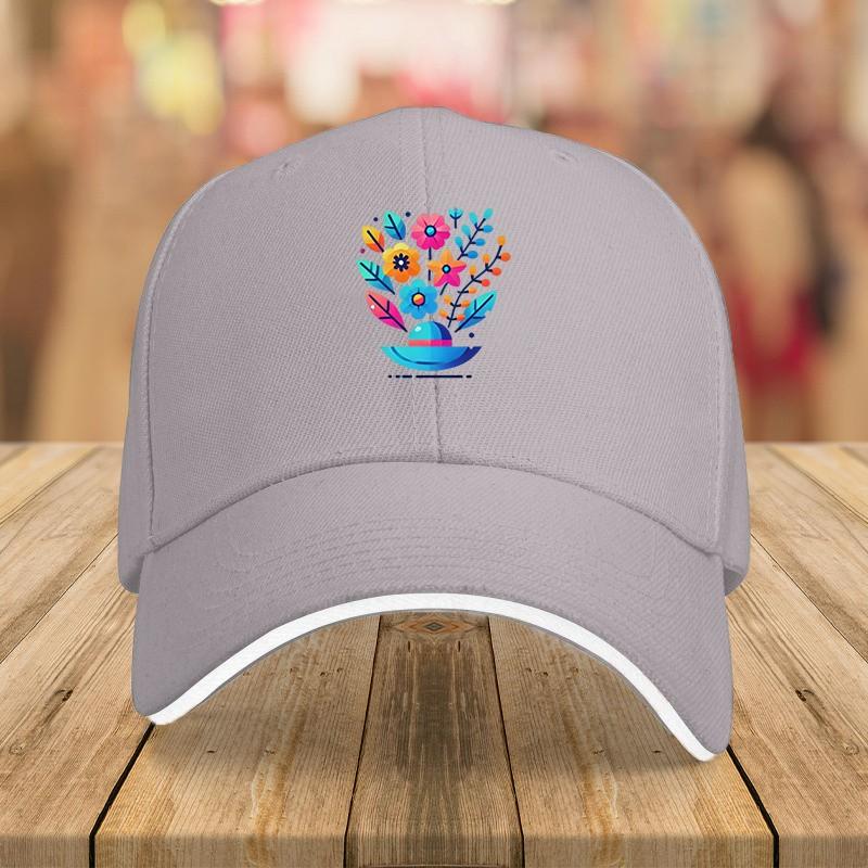 Colorful Abstract Flowers Baseball Cap Cotton Casual Outdoor Sun Protection Unisex
