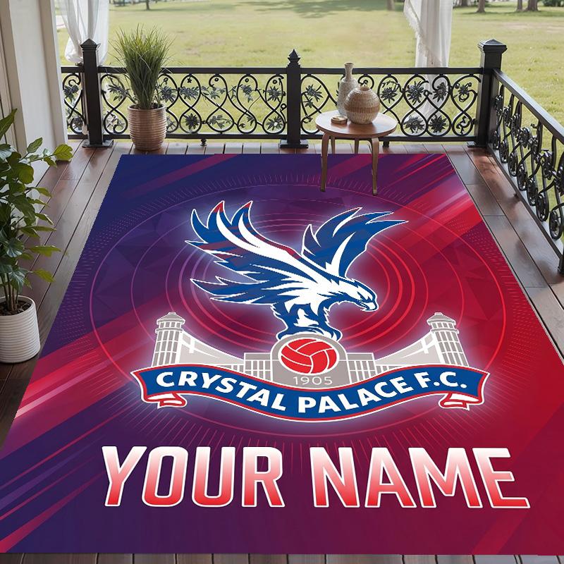 Custom Text Printed Rug Crystal Palace Non Slip Floor Carpet For Home Room Decor