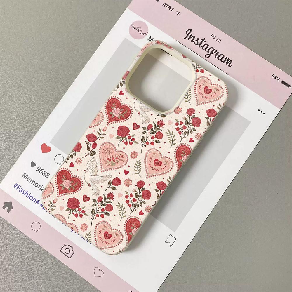 Peace Dove Flower Pattern Silicone Phone Case For iPhone 17 Pro 17Air 13 16 15 14 12 11 Pro Max 16 Plus Soft Bumper Cover Funda