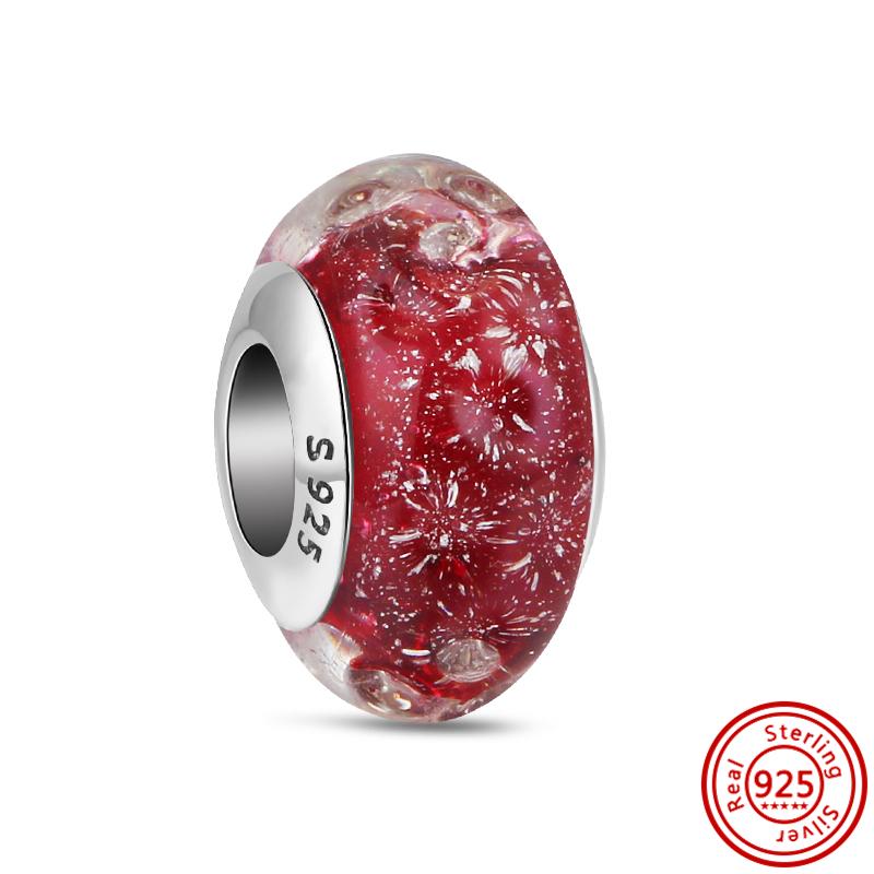 Новый S925 Серебряный Ручная Роспись Красный Циркон Арбуз ЭКГ Бусины Подходит Оригинальный Браслет Браслеты Женщины DIY Ювелирные Изделия