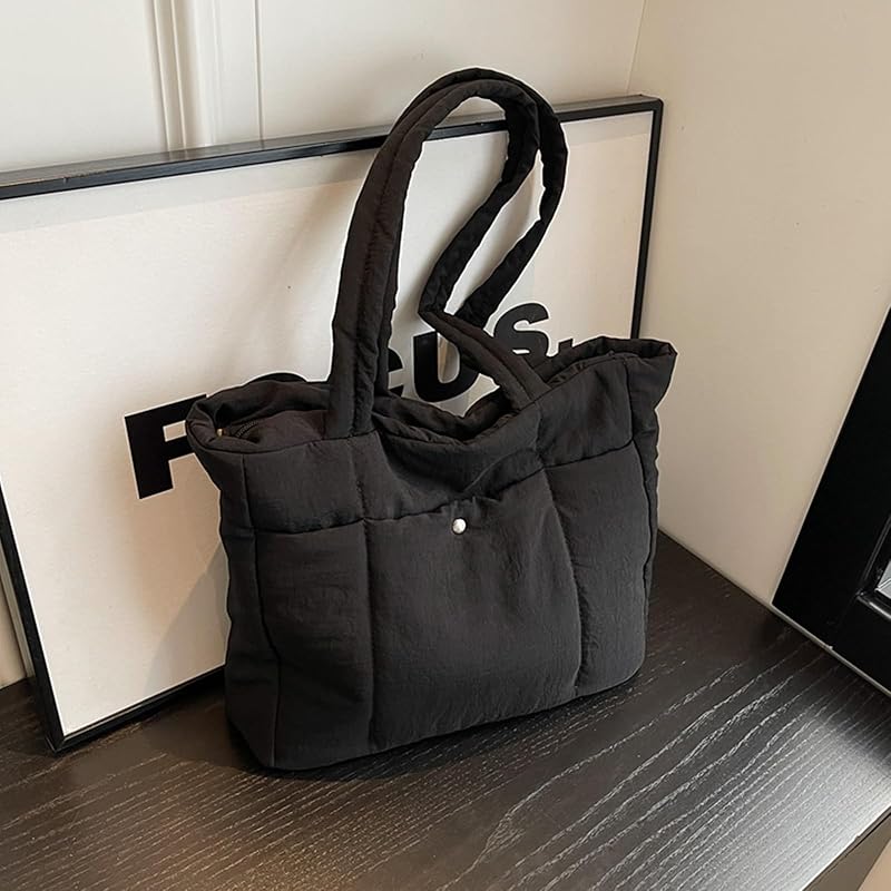 [Tuten] женская сумка-тоут Сумка через плечо Сумка для мам Однотонная сумка через плечо большой емкости Большая легкая сумка на молнии для поездок на работу Поездки в школу