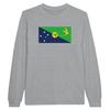T-shirt à manches longues - PIXELFORMA - Drapeau de l'île Christmas - 100% coton - Gris - Manches longues