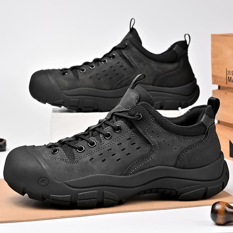 Модные уличные мужские походные ботинки с противоскользящей подошвой, роскошные мужские ботинки для отдыха и альпинизма, из натуральной кожи, с толстой подошвой, модные мужские кроссовки для бега