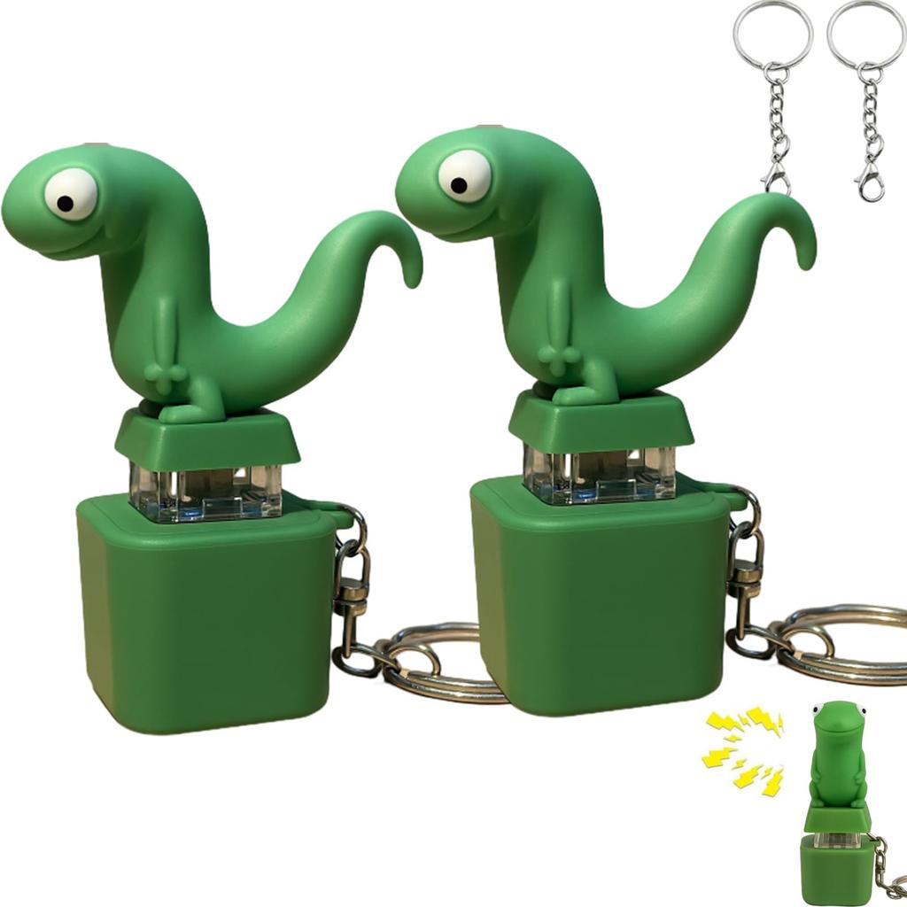 Lizard Button Keychain, Sound Button, Funny Rechargeable Animal Keychain With Colorful Lights, Fun Portable Anxiety Relief Toy