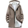 Plus Size M Men's Fleece-Lined Coat, Warm, Thick, Cold-Wearing, Casual, Size, Fall/Winter Wear, Coffee,