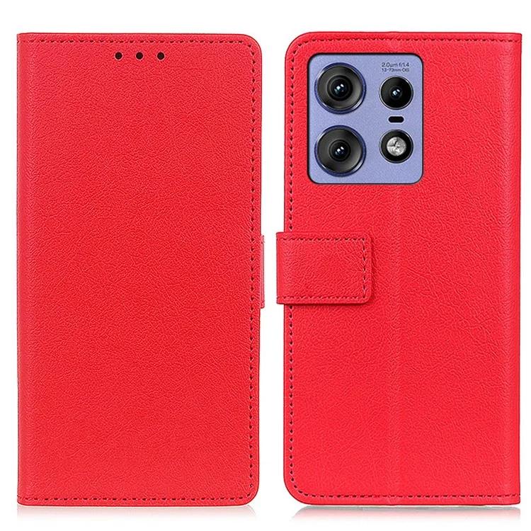 Для Motorola Edge 50 Pro 5G чехол противоударный защитный чехол для телефона подставка для просмотра кожаный чехол-кошелек для телефона - черный