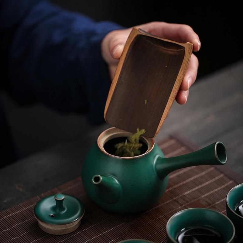 Японский чайник с боковой ручкой, керамический бытовой простой чайный сервиз, чайник, креативный чайный сервиз кунг-фу, чайник, керамический чайник