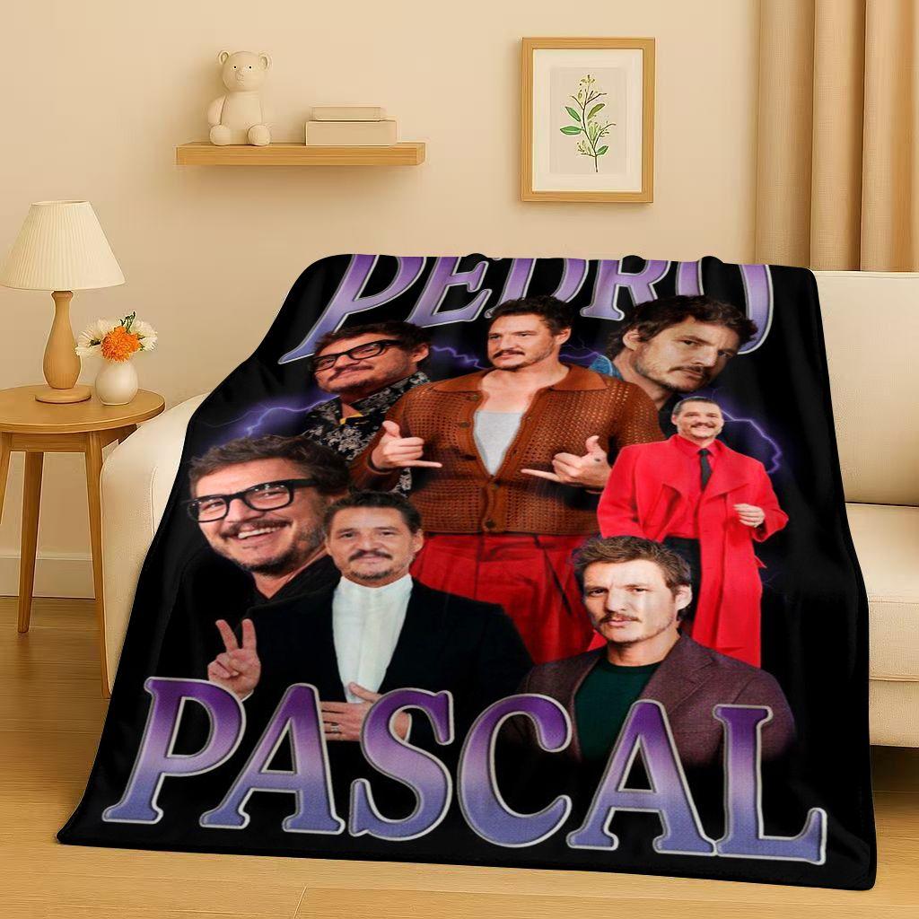 3D Pedro Pascal Handsome Actor Flannel Blanket,Ultra Soft Warm Plush Throw for Home Bedroom Bed Sofa Cover Kids Picnic Gift