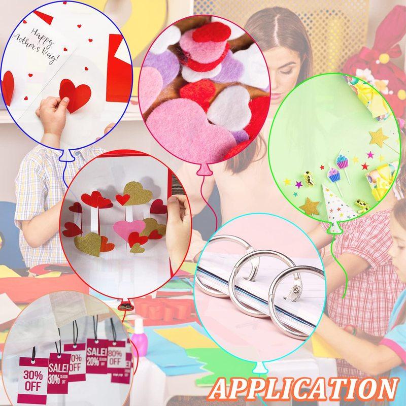 Metal Handheld Paper Punch Single-Hole Tag Punch Set with Plastic Handle for Circle Holes for DIY Craft Tag