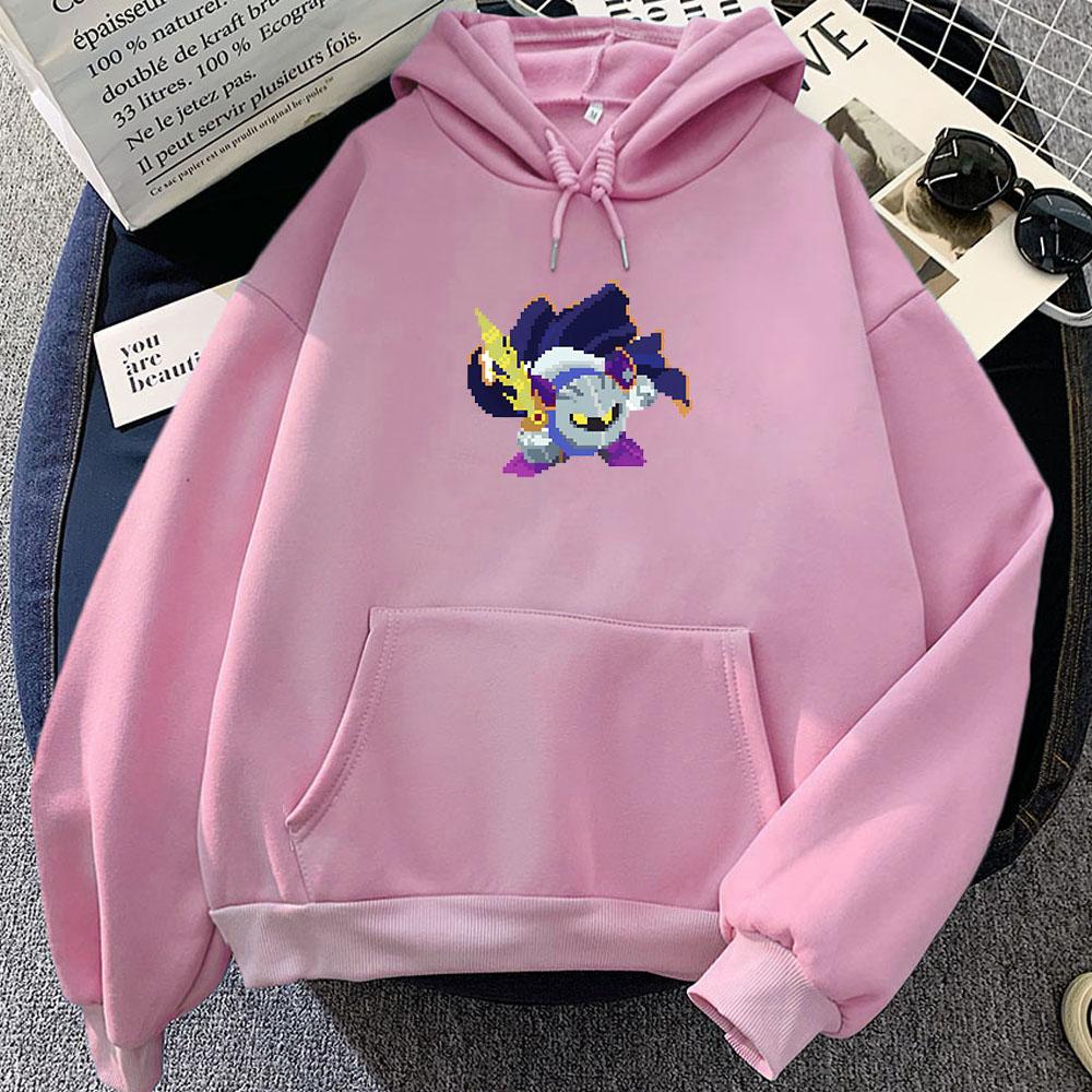 Толстовка с капюшоном Meta Knight Cartoon с принтом в стиле аниме, одежда в стиле аниме, удобная толстовка с капюшоном Moletom, мягкая толстовка с длинным рукавом